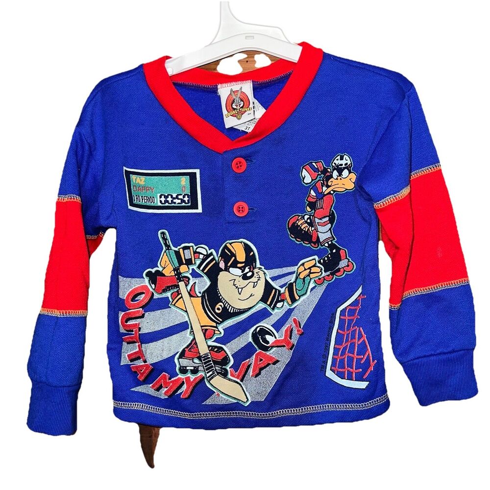 RARE Vintage Looney Tunes 1997 Taz Tazmanian Devil Daffy Duck Hockey